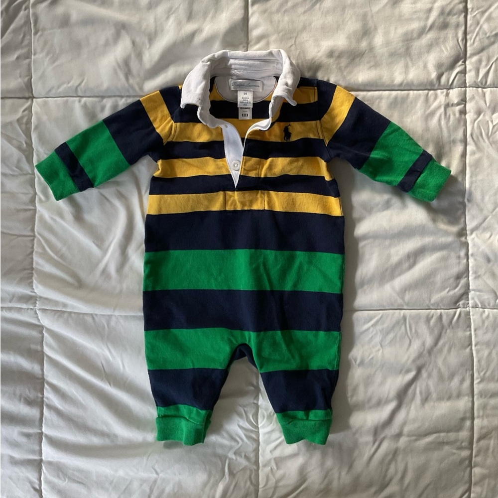 Ralph Lauren Polo Baby Rugby Stripe Bodysuit - 3 months